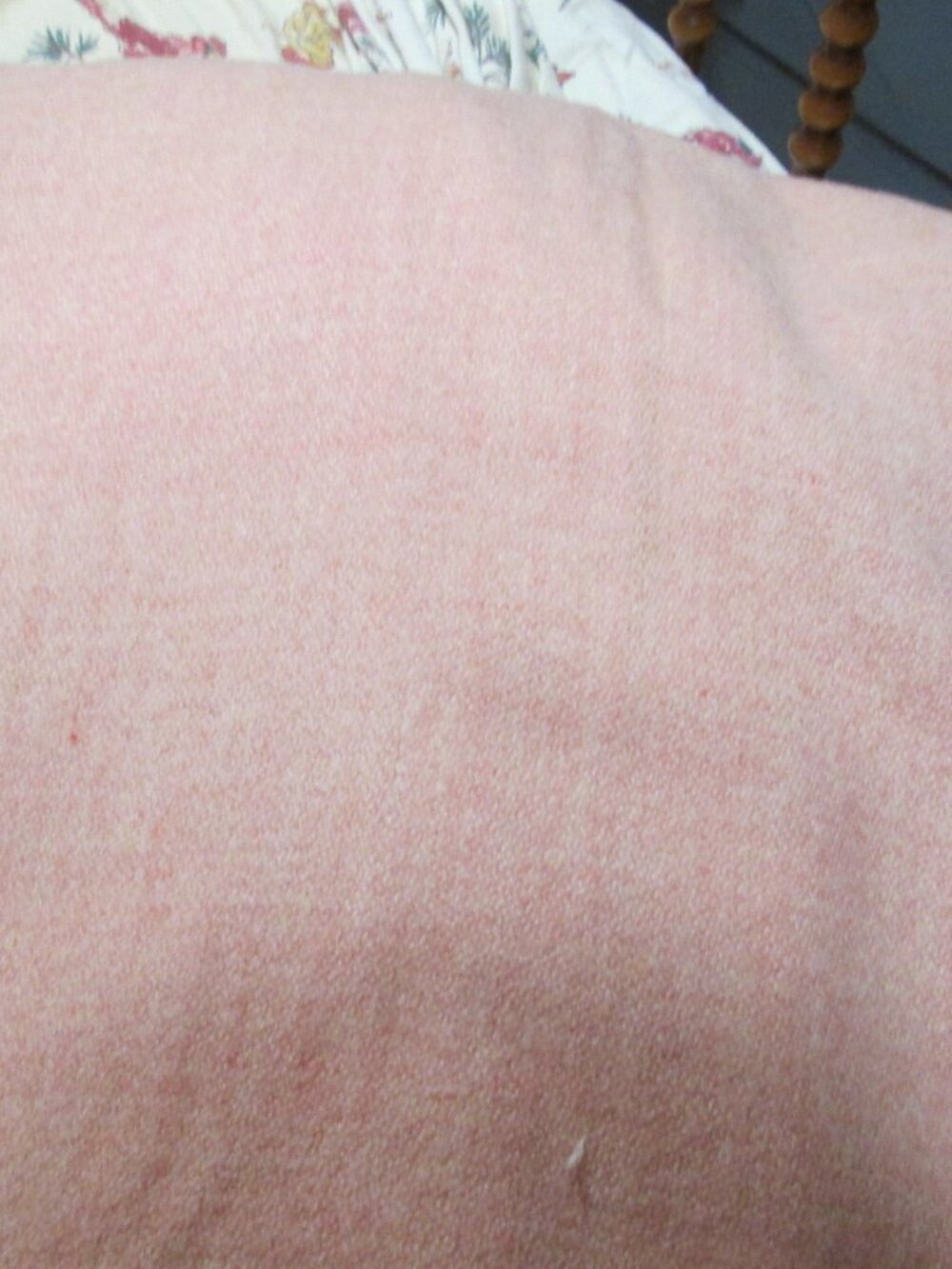 Vtg Kenwood pure wool blanket dusty rose 84 x 92 silk trim end - Picture 6 of 8